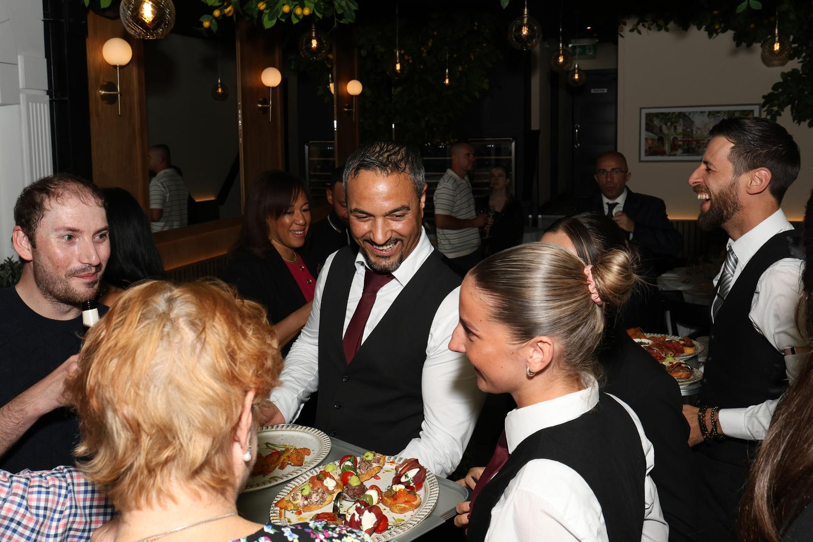 Canapés going round the room