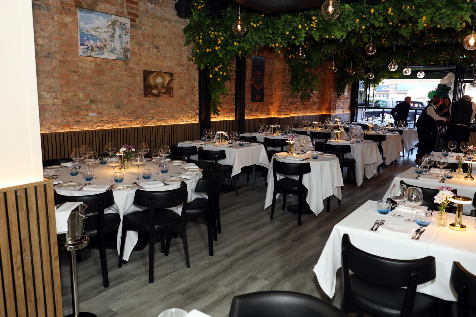 The dining room under the lemon trees