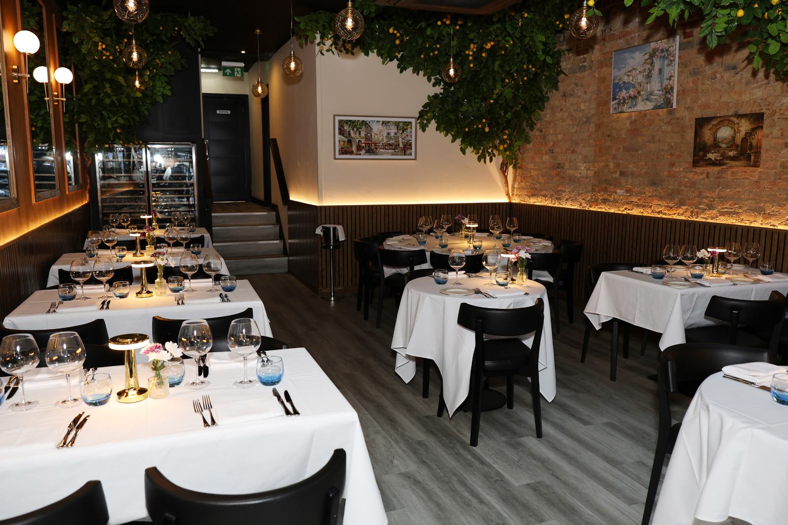 The dining room laid and ready for the first guests