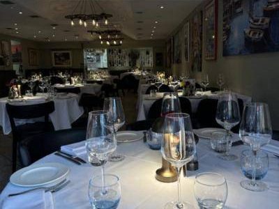 Dining room at Bella Roma in the evening